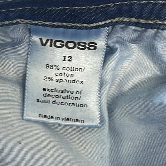 Vigoss Crop Straight Jeans Embroidered Pockets Womens sz 12 - Picture 5 of 10